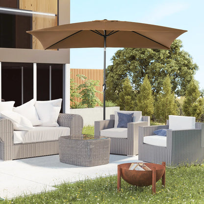 6.5x10ft Rectangle Aluminum Tilt Patio Umbrella, Outdoor Sunshade Canopy with Crank Sun Umbrellas at Gallery Canada