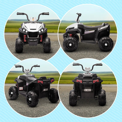 12V Kids ATV, Four Wheels, Spring Suspension, LED Light, MP3, White Electric Ride On Toys at Gallery Canada