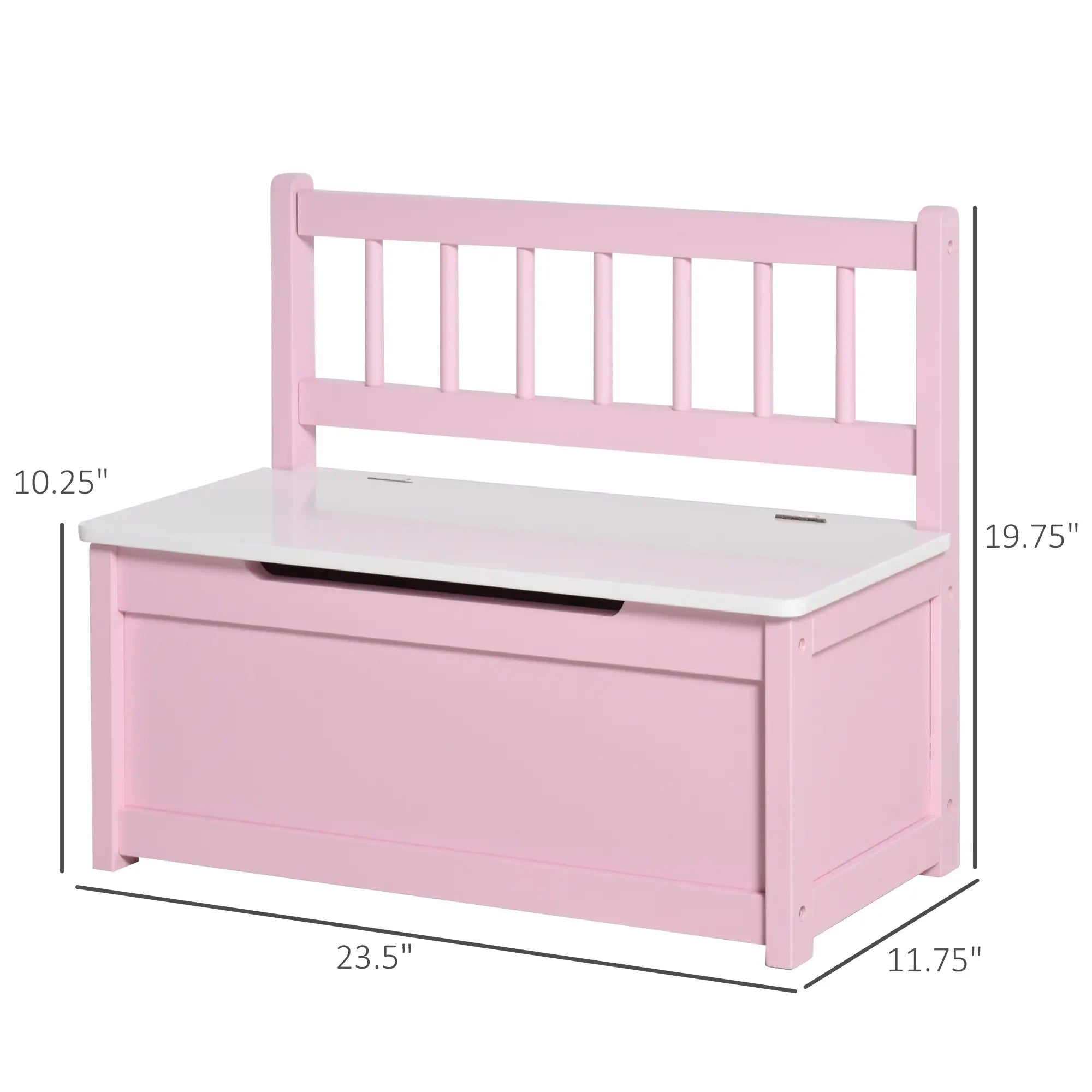 2-in-1 Wooden Kids Toy Box, Storage Bench Seat, Pink Baby & Kids Storage at Gallery Canada