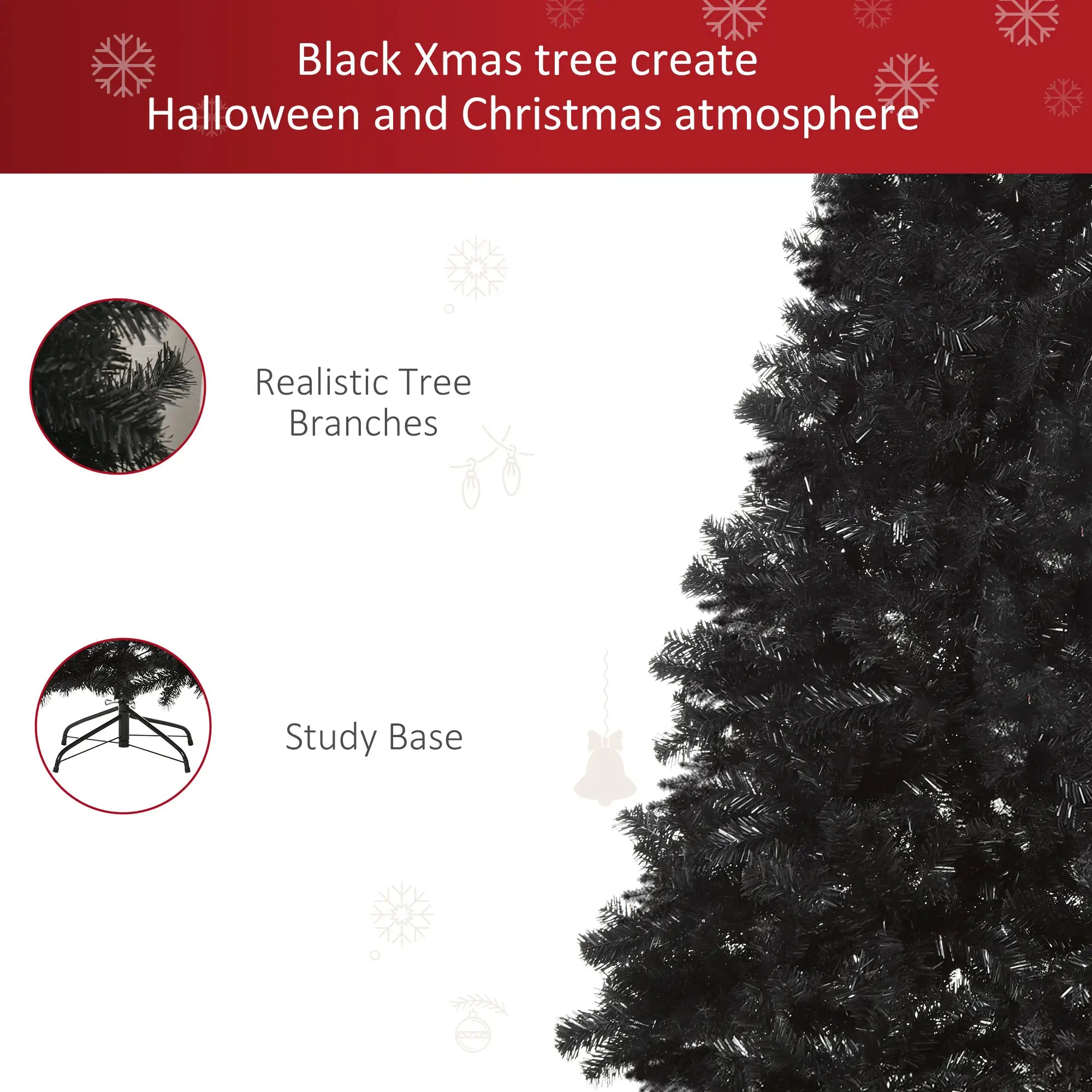7ft Artificial Christmas Tree, Indoor Holiday Decoration, Black Artificial Christmas Trees at Gallery Canada