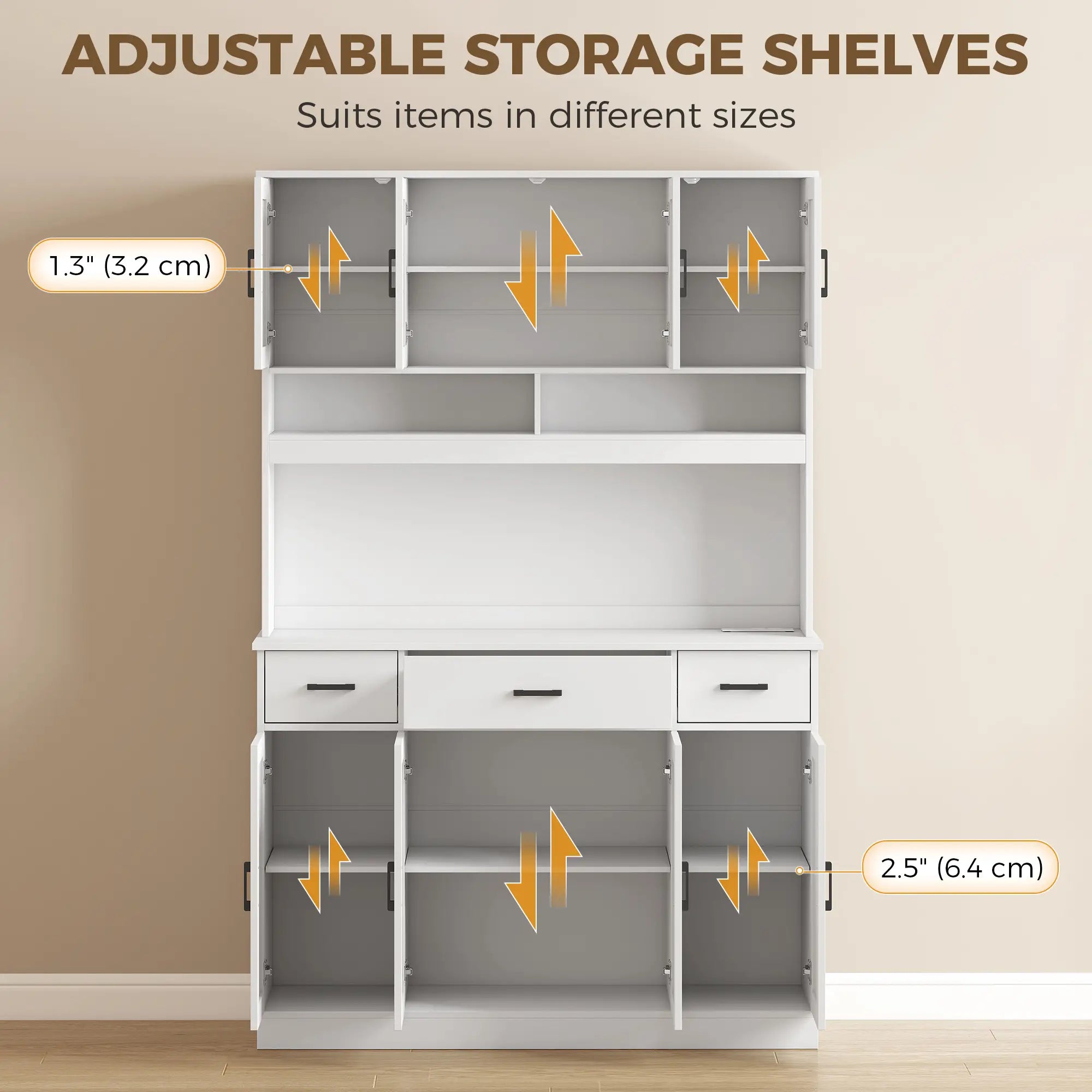 73 In Pantry Cabinet With Charging Station, White Kitchen Pantry Cabinets at Gallery Canada