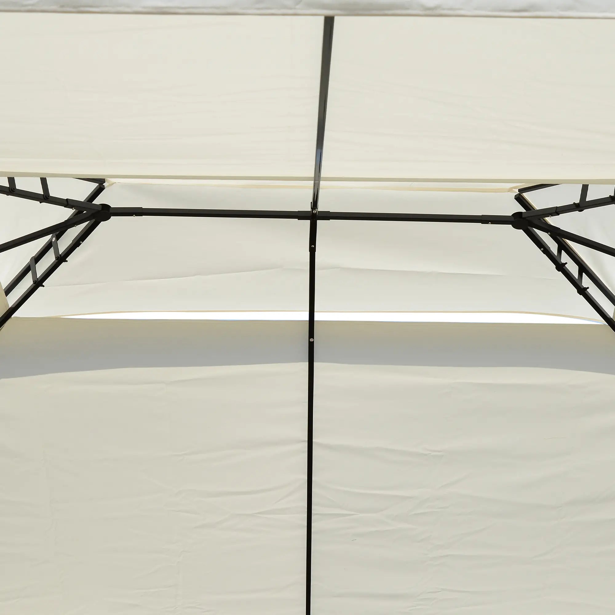 10x13ft Steel Gazebo, Sun Shelter, Vented Roof, Cream White Gazebos at Gallery Canada