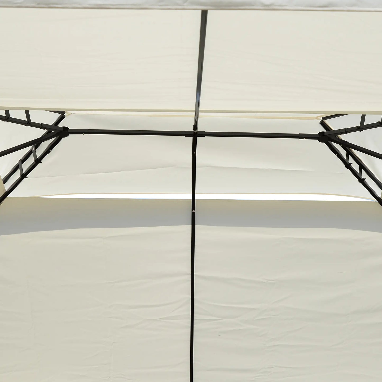 10x13ft Steel Gazebo, Sun Shelter, Vented Roof, Cream White Gazebos at Gallery Canada