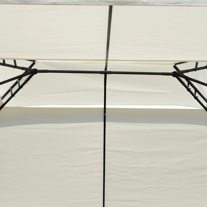 10x13ft Steel Gazebo, Sun Shelter, Vented Roof, Cream White Gazebos at Gallery Canada