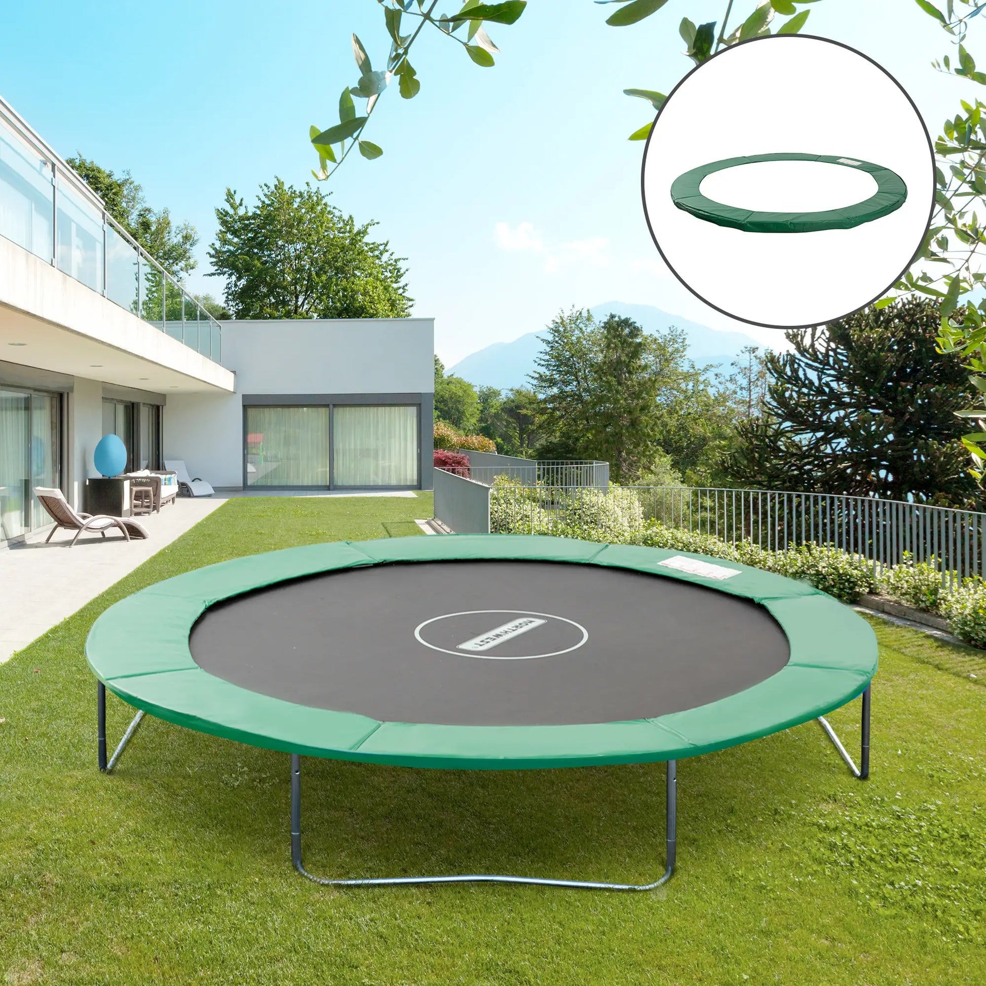 8ft Trampoline Pad, 96" Spring Safety Cover, EPE Foam, Green Trampolines at Gallery Canada