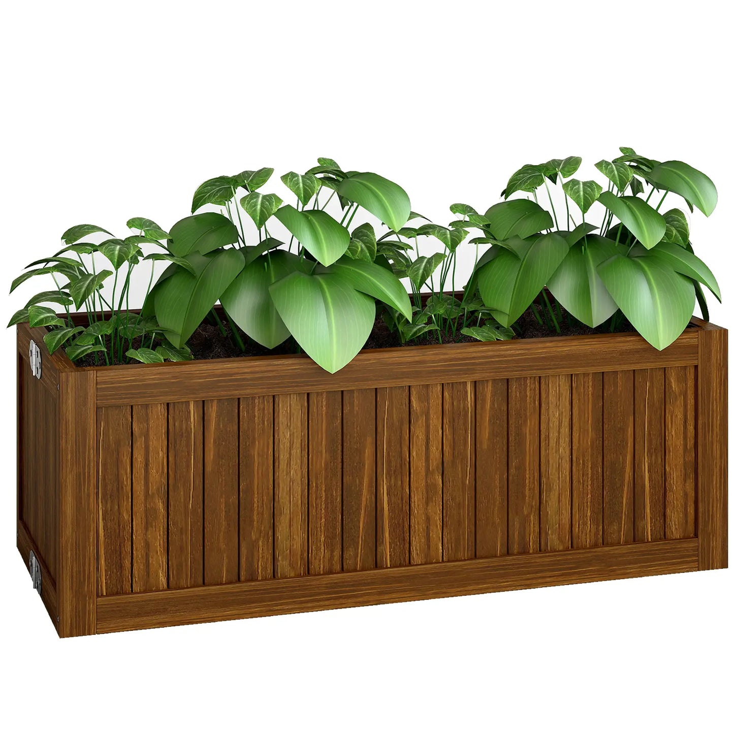 Foldable Elevated Planter Box, Wooden Raised Garden Bed, Carbonized Wooden Planter Boxes Carbonized at Gallery Canada