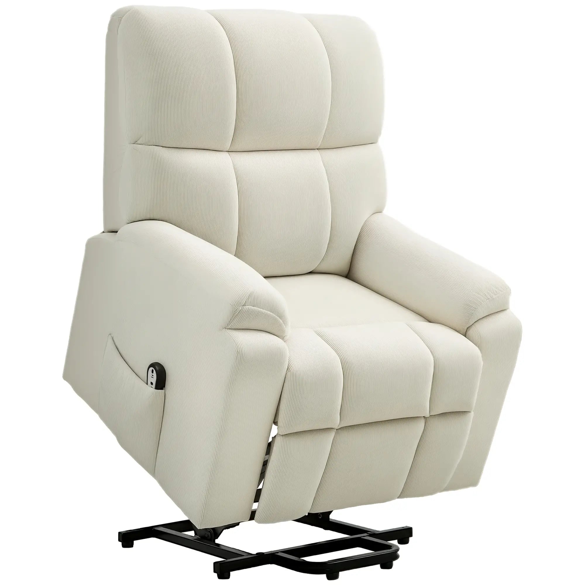Power Recliner Chair, Microfibre Upholstery, Remote, Cream White Sofas & Reclining Chairs at Gallery Canada