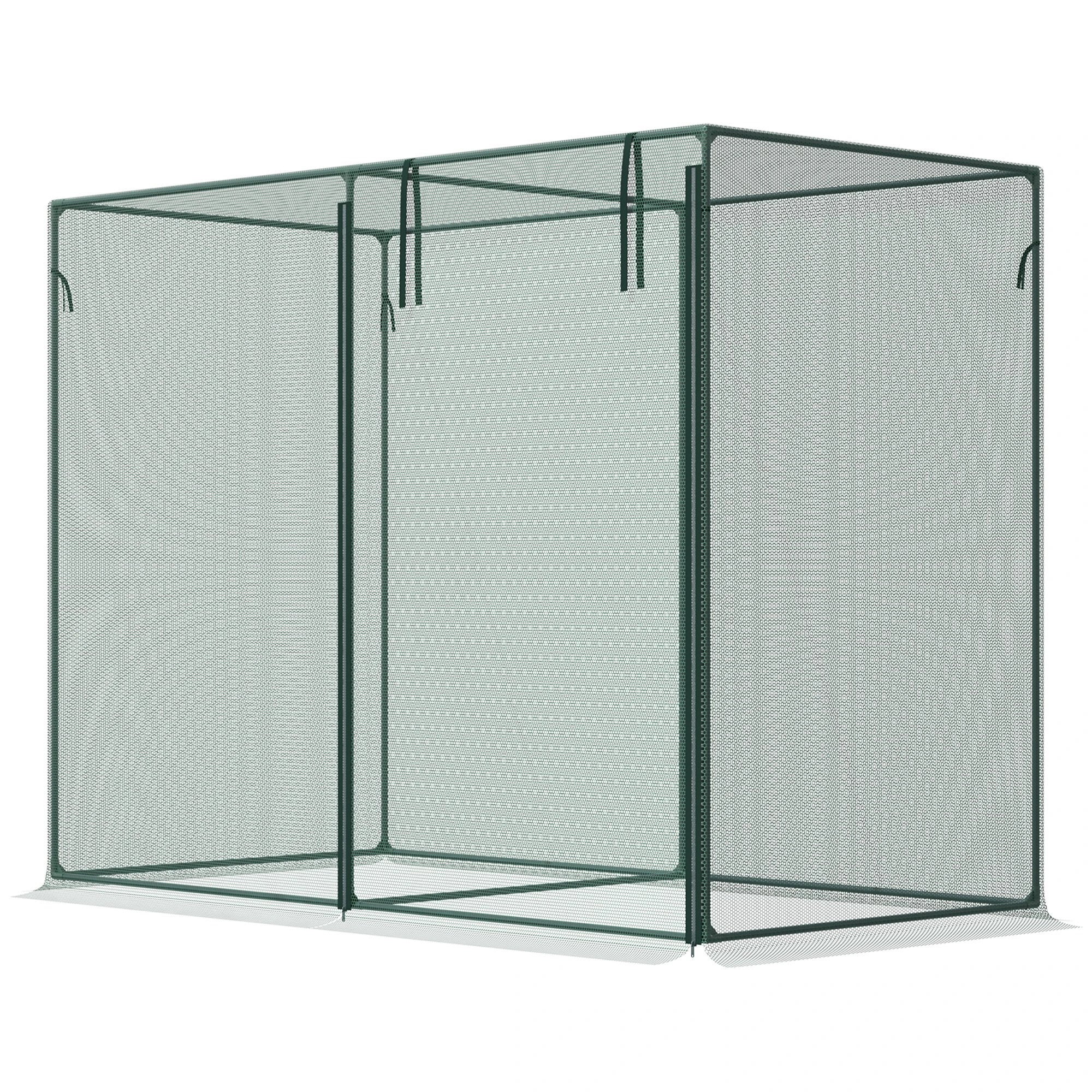 6.5 x 3.3ft Crop Cage, Plant Protector, Zippered Door, Storage Bag, Green Walk In Greenhouses Green at Gallery Canada