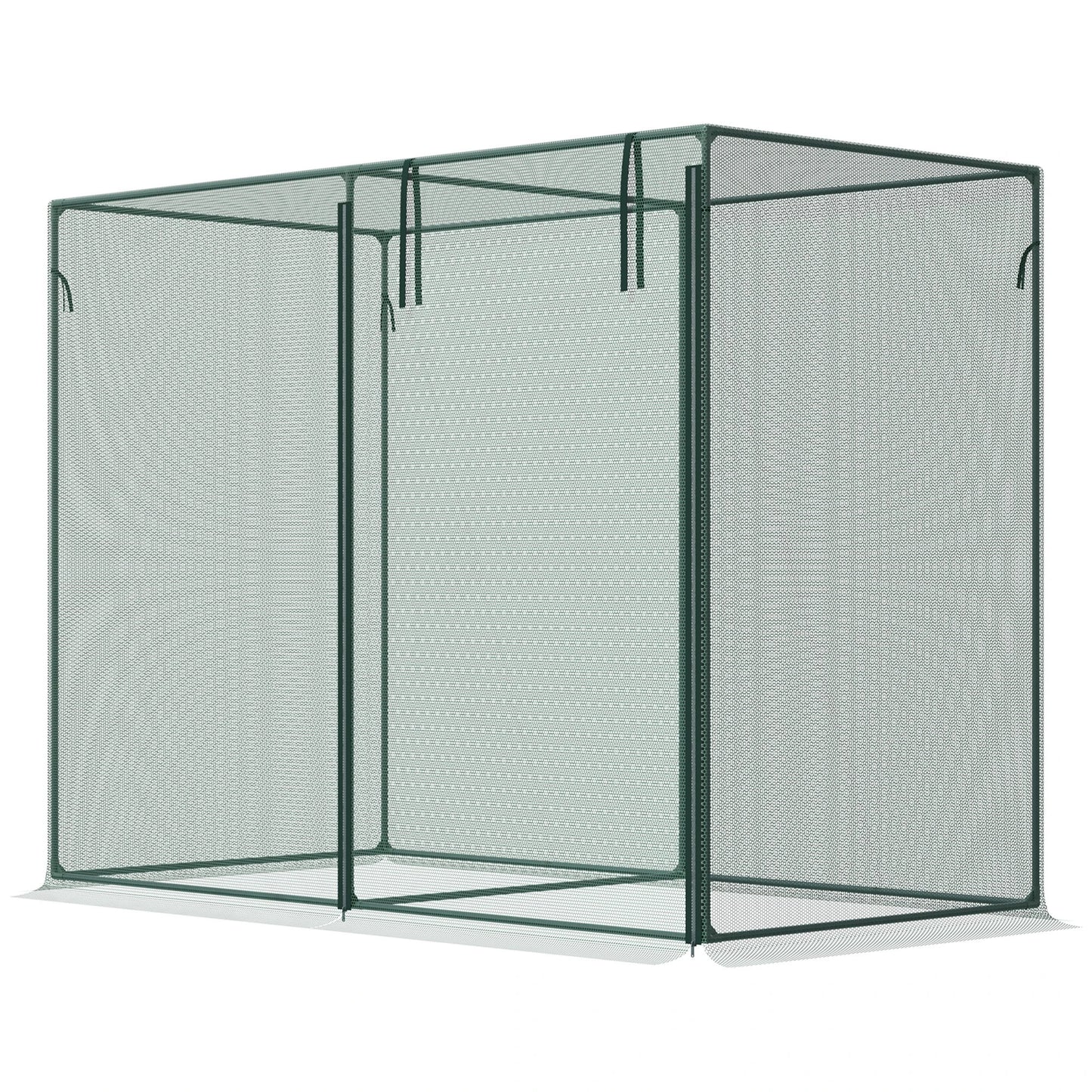 6.5 x 3.3ft Crop Cage, Plant Protector, Zippered Door, Storage Bag, Green Walk In Greenhouses Green at Gallery Canada
