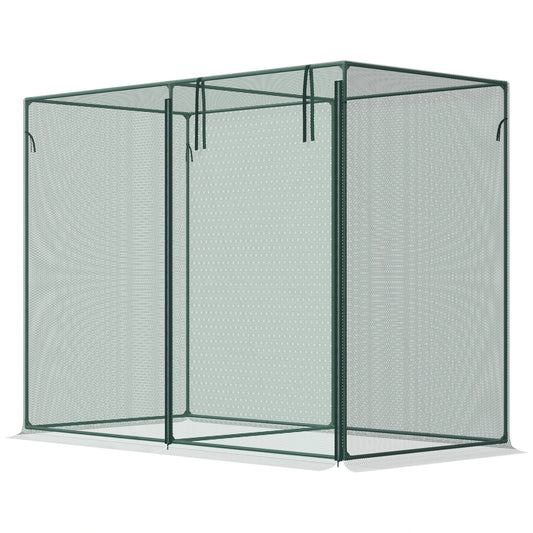 6.5 x 3.3ft Crop Cage, Plant Protector, Zippered Door, Storage Bag, Green Walk In Greenhouses Green at Gallery Canada