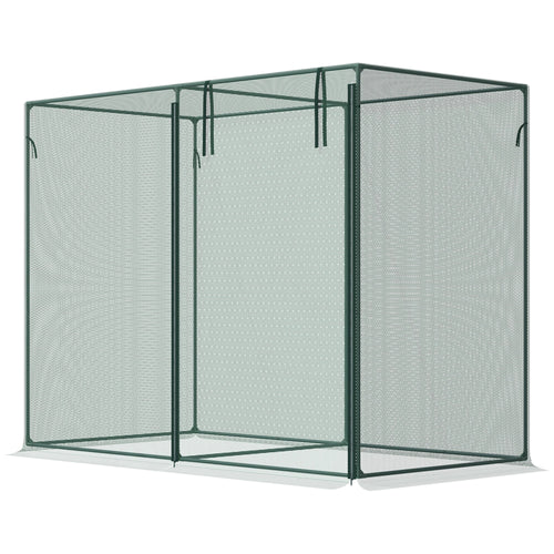 6.5 x 3.3ft Crop Cage, Plant Protector, Zippered Door, Storage Bag, Green