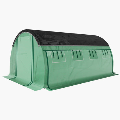 Walk-in Tunnel Greenhouse, 10' x 13' x 6.5', Mesh Sidewalls, 2 Doors, Green Tunnel Greenhouses Green at Gallery Canada