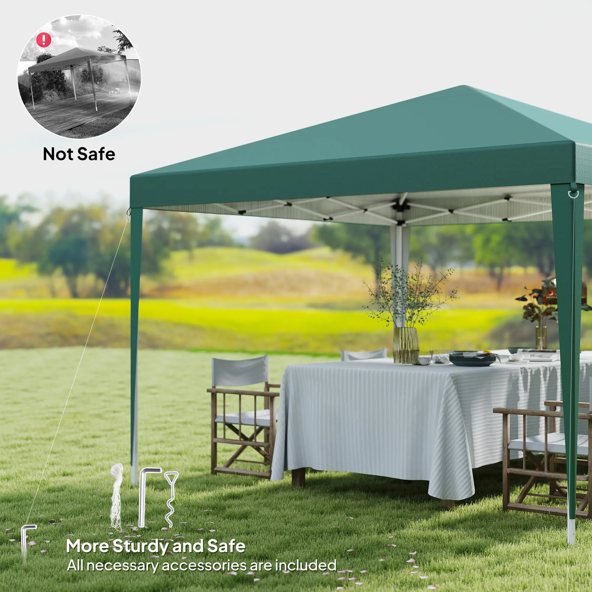 10 x 10ft Folding Pop Up Tent, Outdoor Gazebo Canopy, Dark Green Pop Up Canopies at Gallery Canada