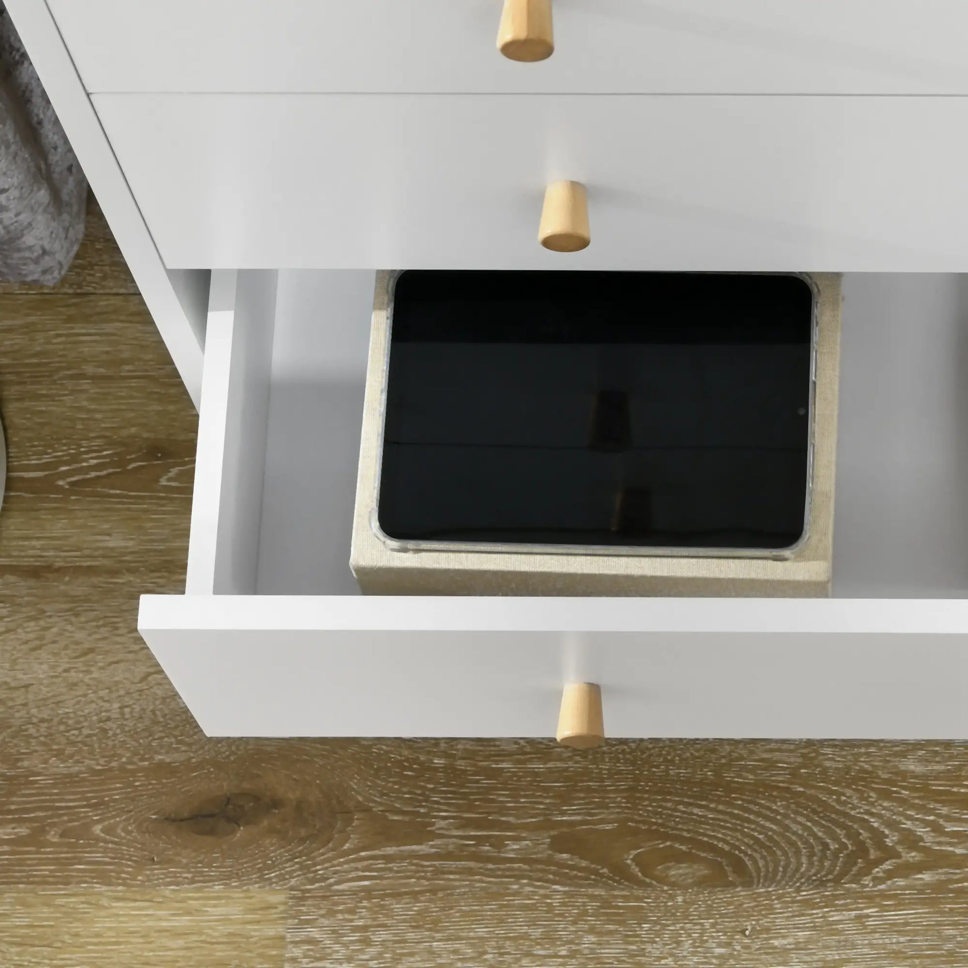 Dresser, 3 Drawers, Solid Wood Legs, Storage Organizer, White Storage Cabinets at Gallery Canada