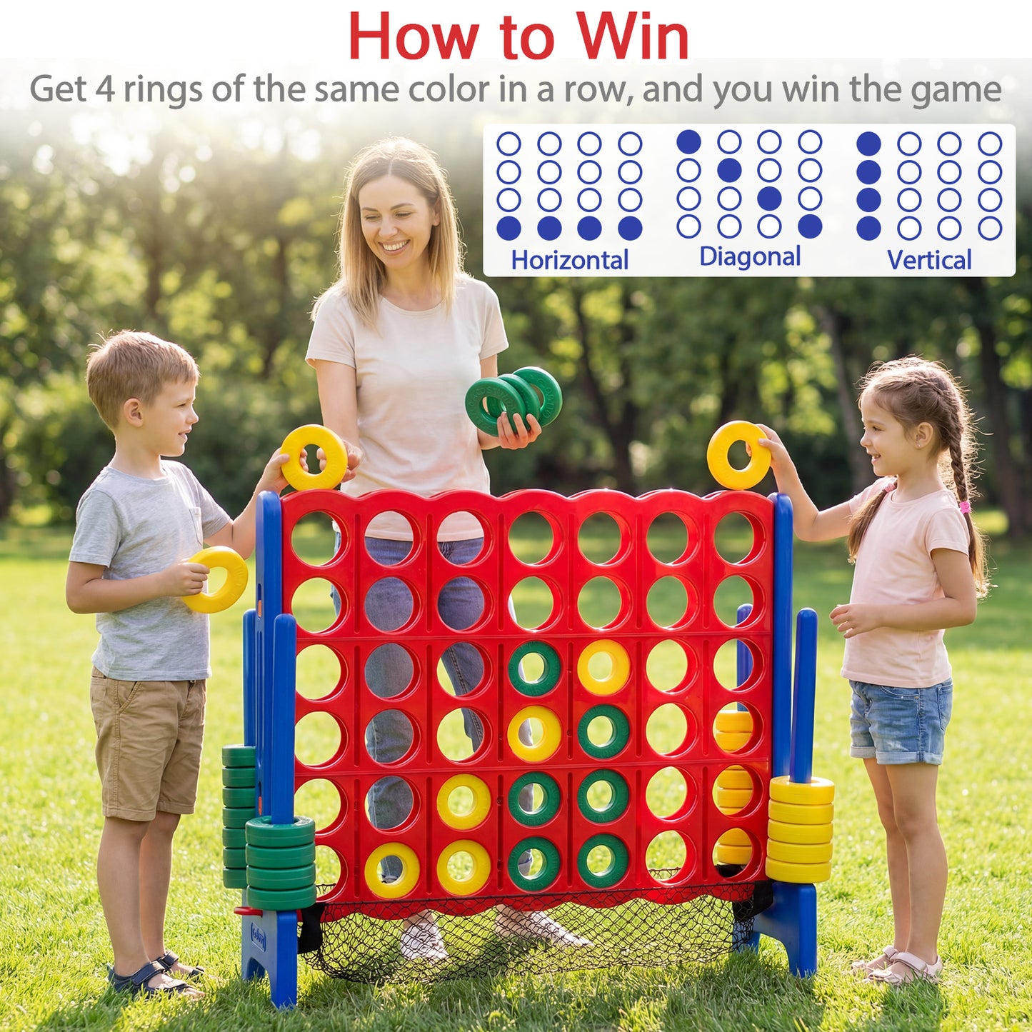 Jumbo 4 In A Row Game Set, 42 Chess Pieces, Red Lawn Games at Gallery Canada