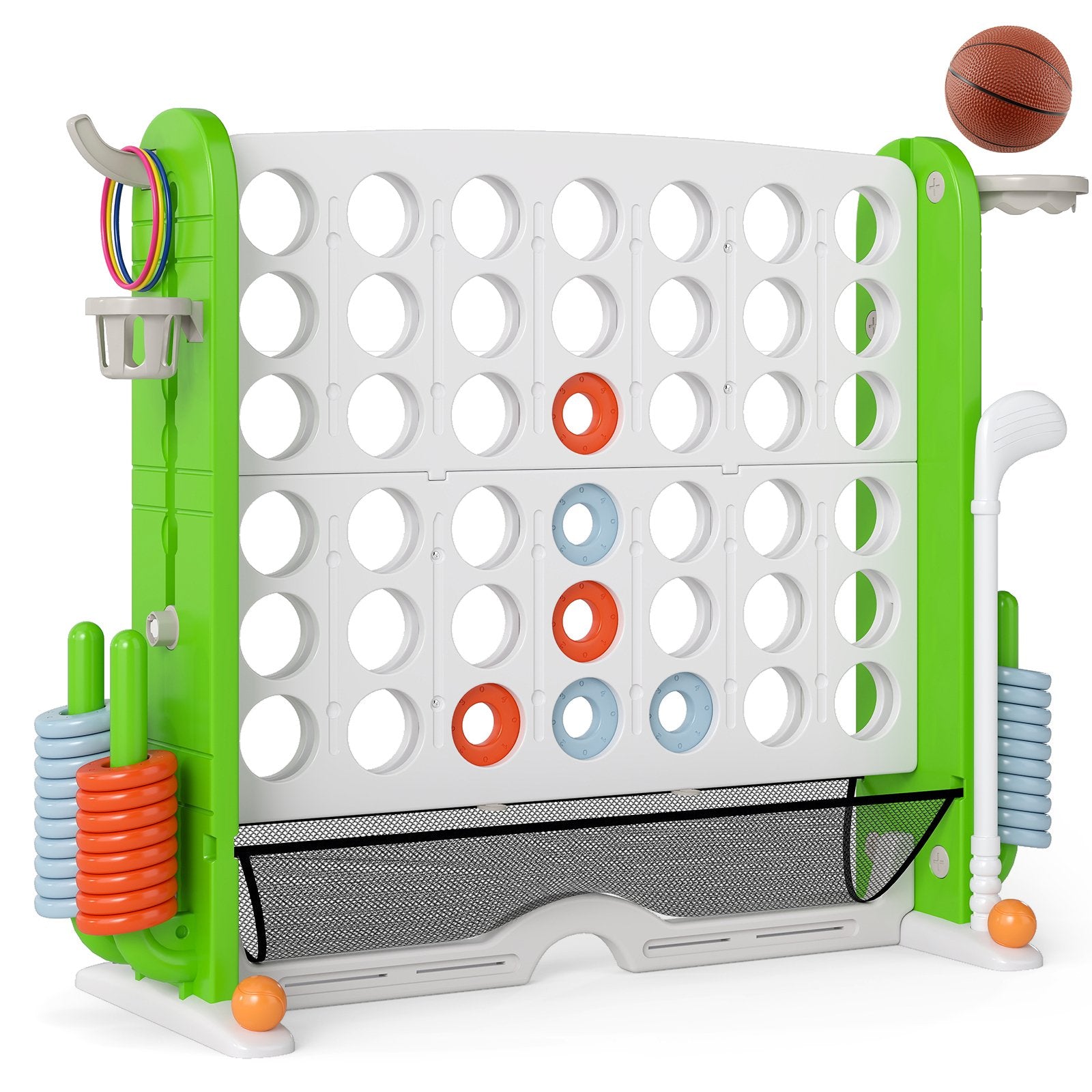 Jumbo 4-to-Score Game with Ring-toss and Basketball Hoop, Green Lawn Games Green at Gallery Canada