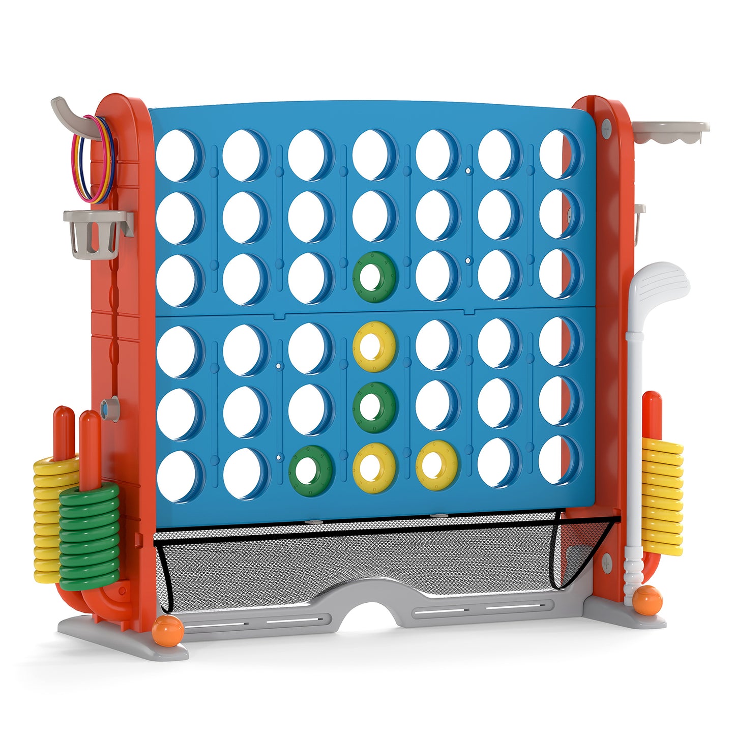 Jumbo 4-To-Score Game With Ring-Toss And Basketball Hoop, Blue, Orange Lawn Games at Gallery Canada
