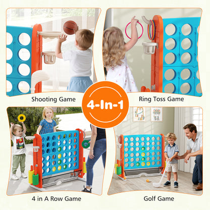 Jumbo 4-To-Score Game With Ring-Toss And Basketball Hoop, Blue, Orange Lawn Games at Gallery Canada
