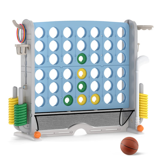 Jumbo 4-To-Score Game, Ring-Toss And Basketball Hoop, Light Blue Lawn Games Light Blue at Gallery Canada