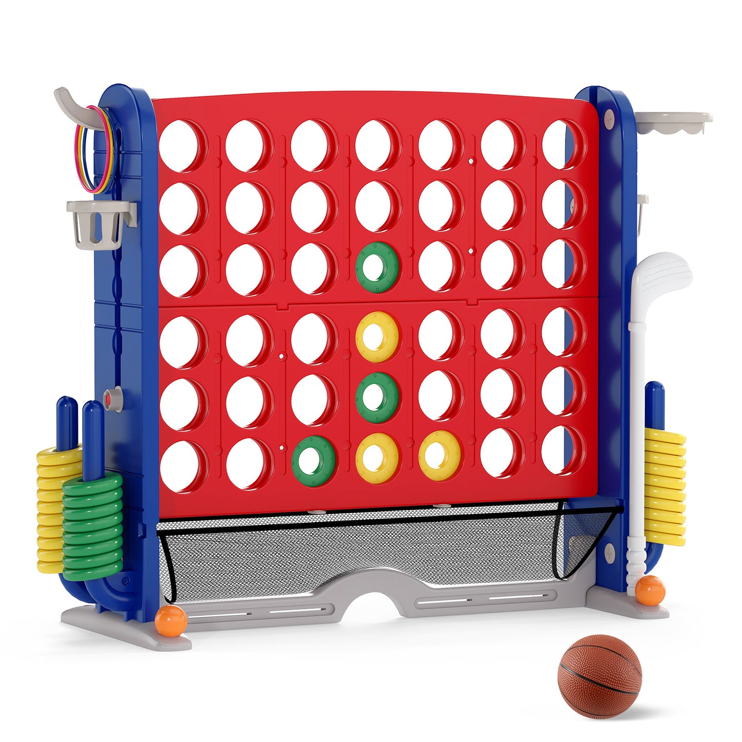 Jumbo 4-To-Score Game, Ring-Toss And Basketball Hoop, Red Lawn Games Red at Gallery Canada