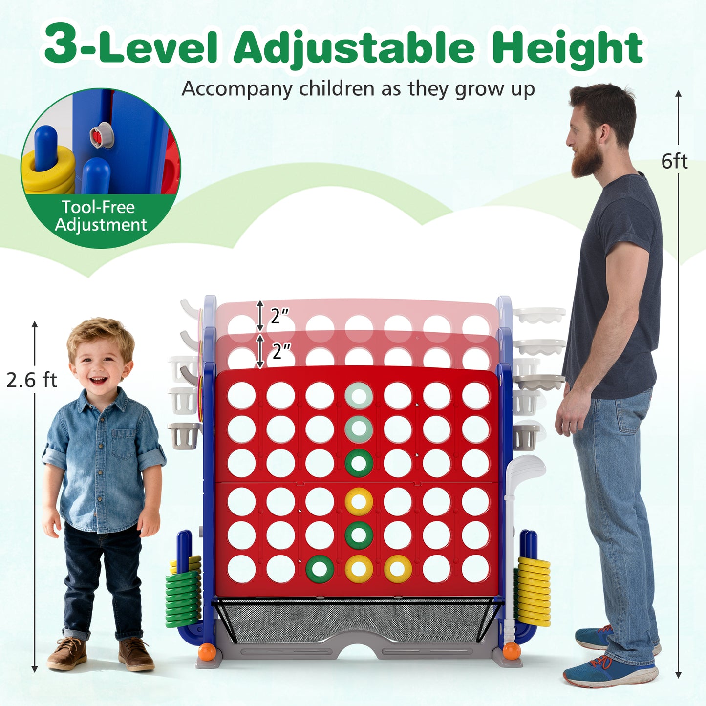 Jumbo 4-To-Score Game, Ring-Toss And Basketball Hoop, Red Lawn Games at Gallery Canada