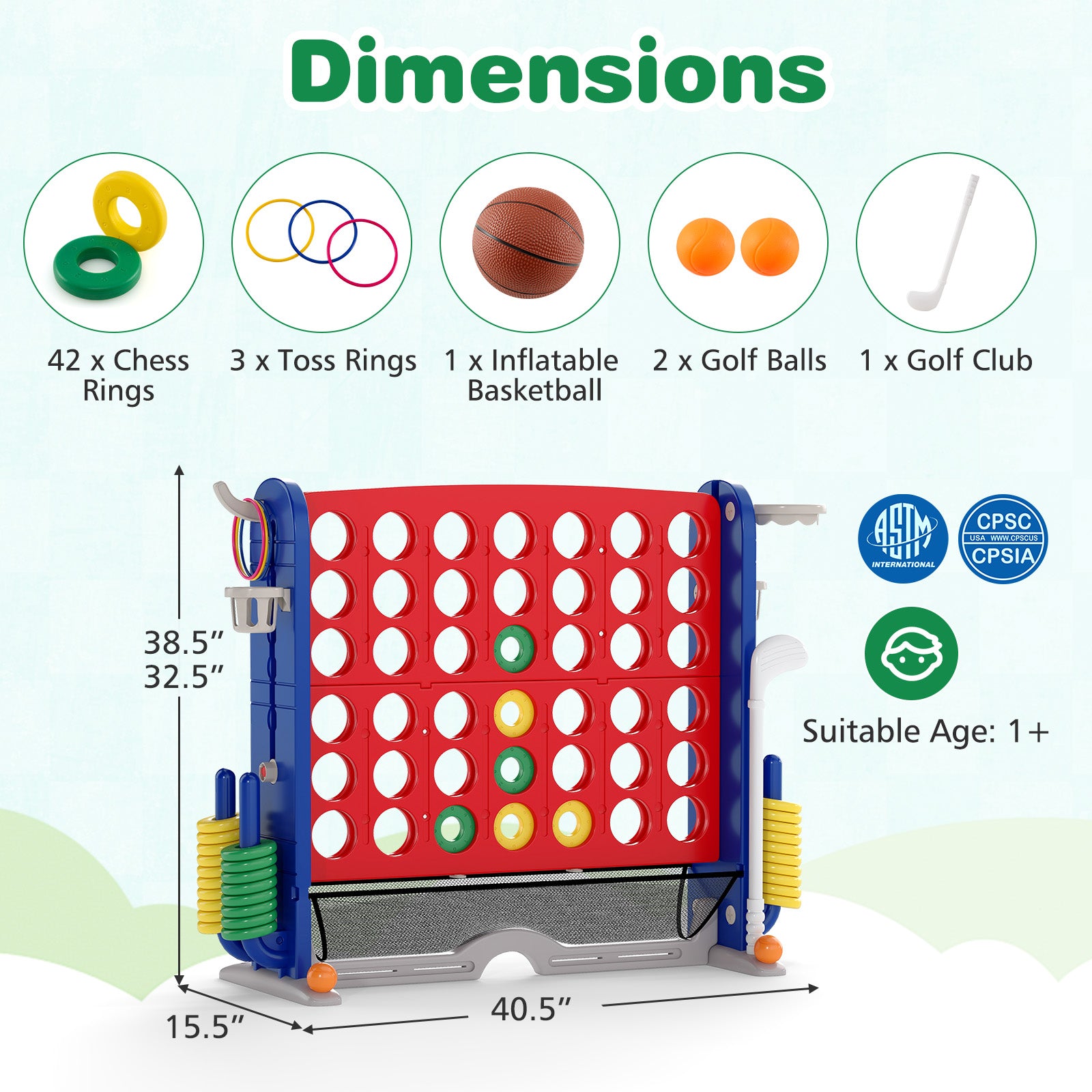 Jumbo 4-To-Score Game, Ring-Toss And Basketball Hoop, Red Lawn Games at Gallery Canada