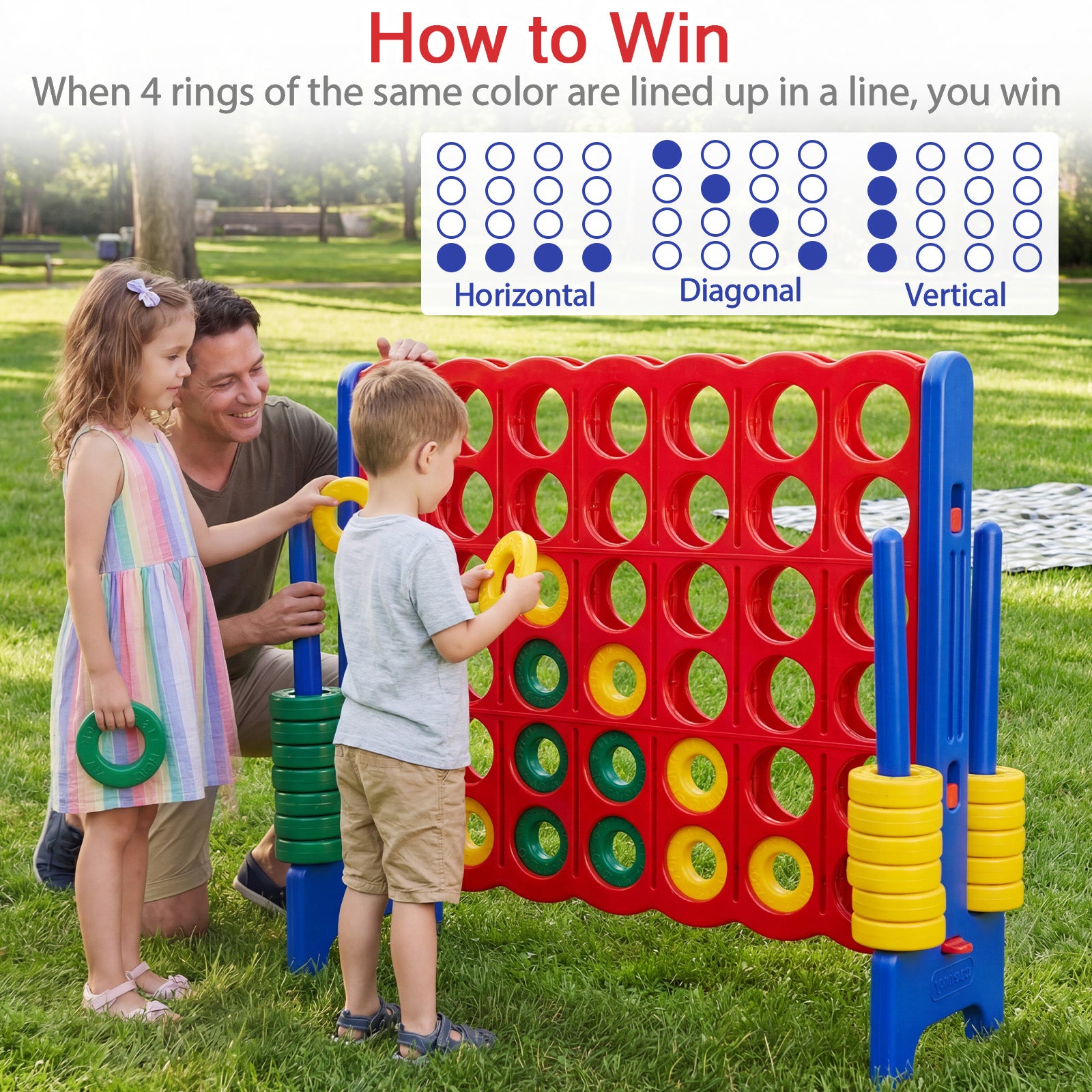 Jumbo 4-To-Score Game Set, 3.5FT Tall By 4FT Wide, Blue Lawn Games at Gallery Canada