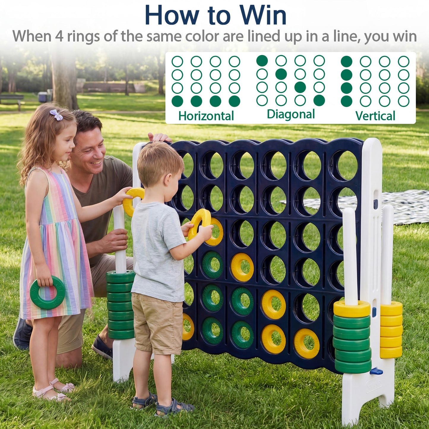 Jumbo 4-To-Score Game Set, 3.5FT Tall By 4FT Wide, Black Lawn Games at Gallery Canada