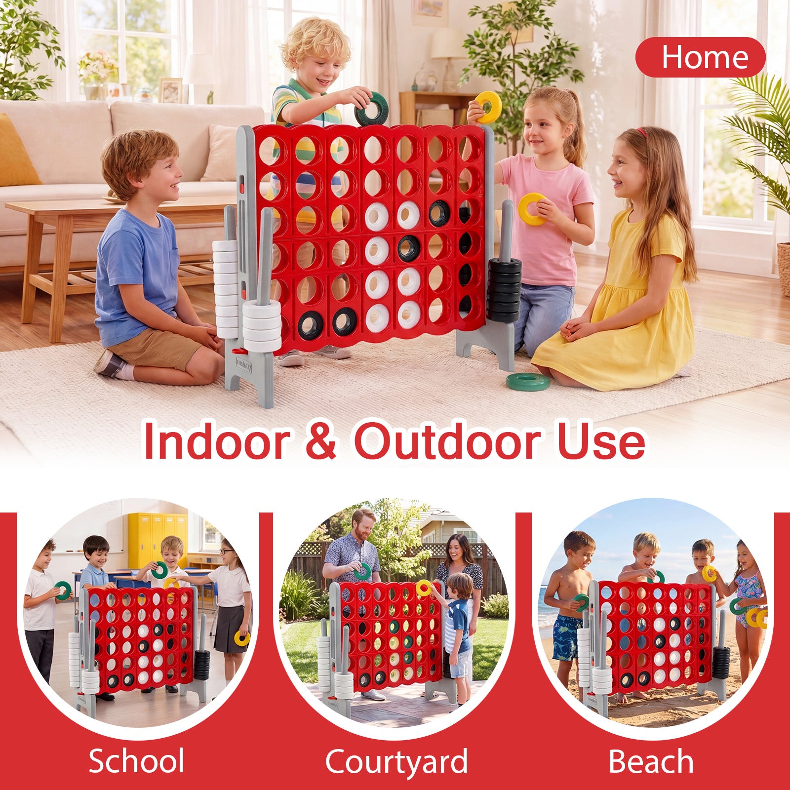 Jumbo 4-To-Score Game Set, 3.5FT Tall By 4FT Wide, Gray Lawn Games at Gallery Canada