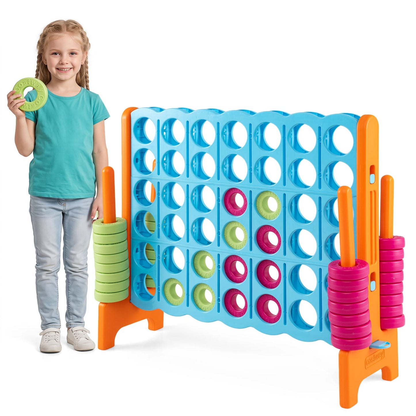 Jumbo 4-To-Score Game Set, 3.5FT Tall, 4FT Wide, Orange