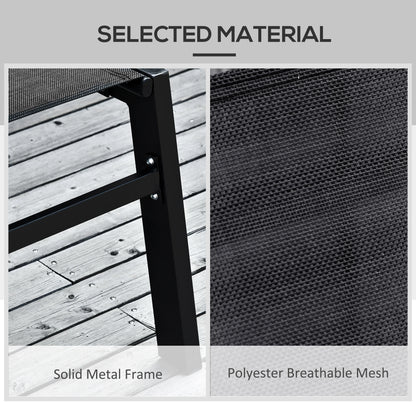 Outdoor Lounge Chair, 5-Position Reclining Backrest, 2 Wheels, Black Lounger Chairs at Gallery Canada