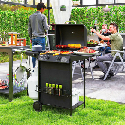 2+1 Burner Propane Gas BBQ Grill, Portable With Side Burner, Thermometer, Black Propane Gas Grills at Gallery Canada