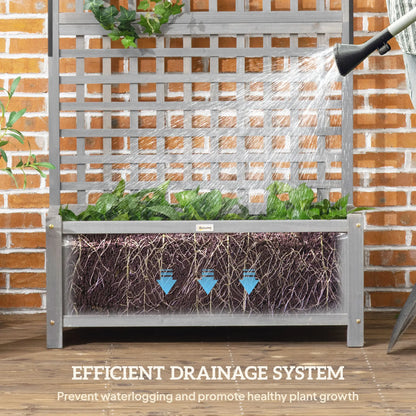 Wood Planter With Trellis, Raised Garden Bed for Privacy Screen, Dark Grey Wooden Planter Boxes at Gallery Canada