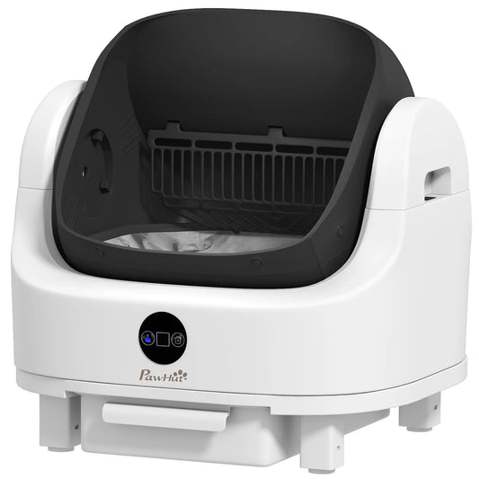 Open Top Self Cleaning Cat Litter Box, Automatic with Safety Protection Cat Litter Box Enclosures White, Black at Gallery Canada