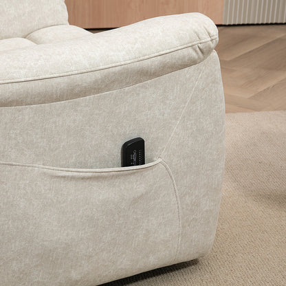 Manual Recliner Chair, Vibration Massage, Living Room, Side Pockets, Beige Single Sofas at Gallery Canada