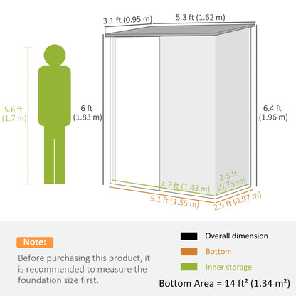5' x 3' Outdoor Storage Shed, Steel Garden Shed, Lockable Door, Black Sheds at Gallery Canada