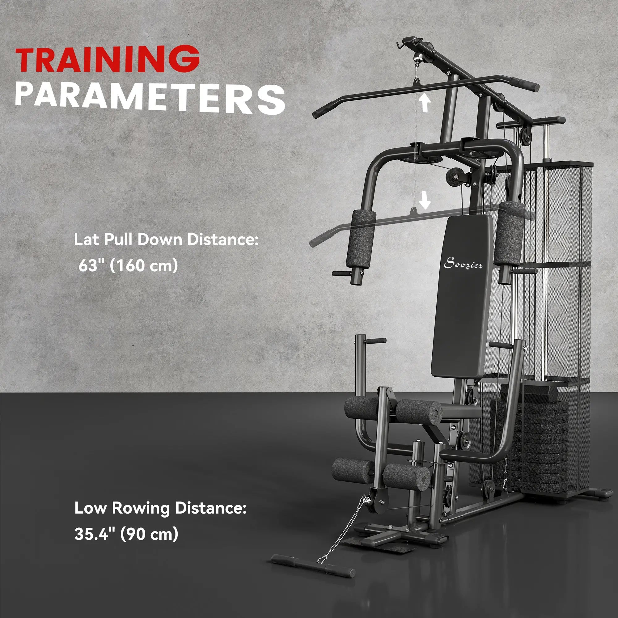 Multifunction Home Gym, 100Lbs Weight Stack, Lat Pulldown, Leg Extensions, Black Power Towers at Gallery Canada