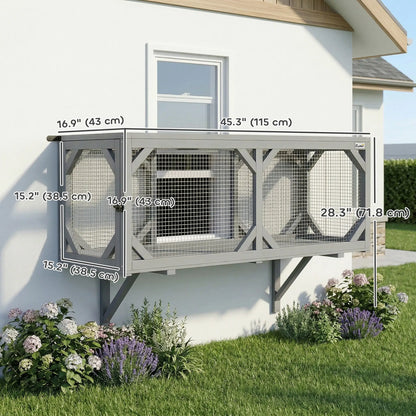 Wooden Cat Tunnel, Outdoor Cat Enclosure, 2 Doors, Extendable Design Outdoor Cat Enclosures at Gallery Canada