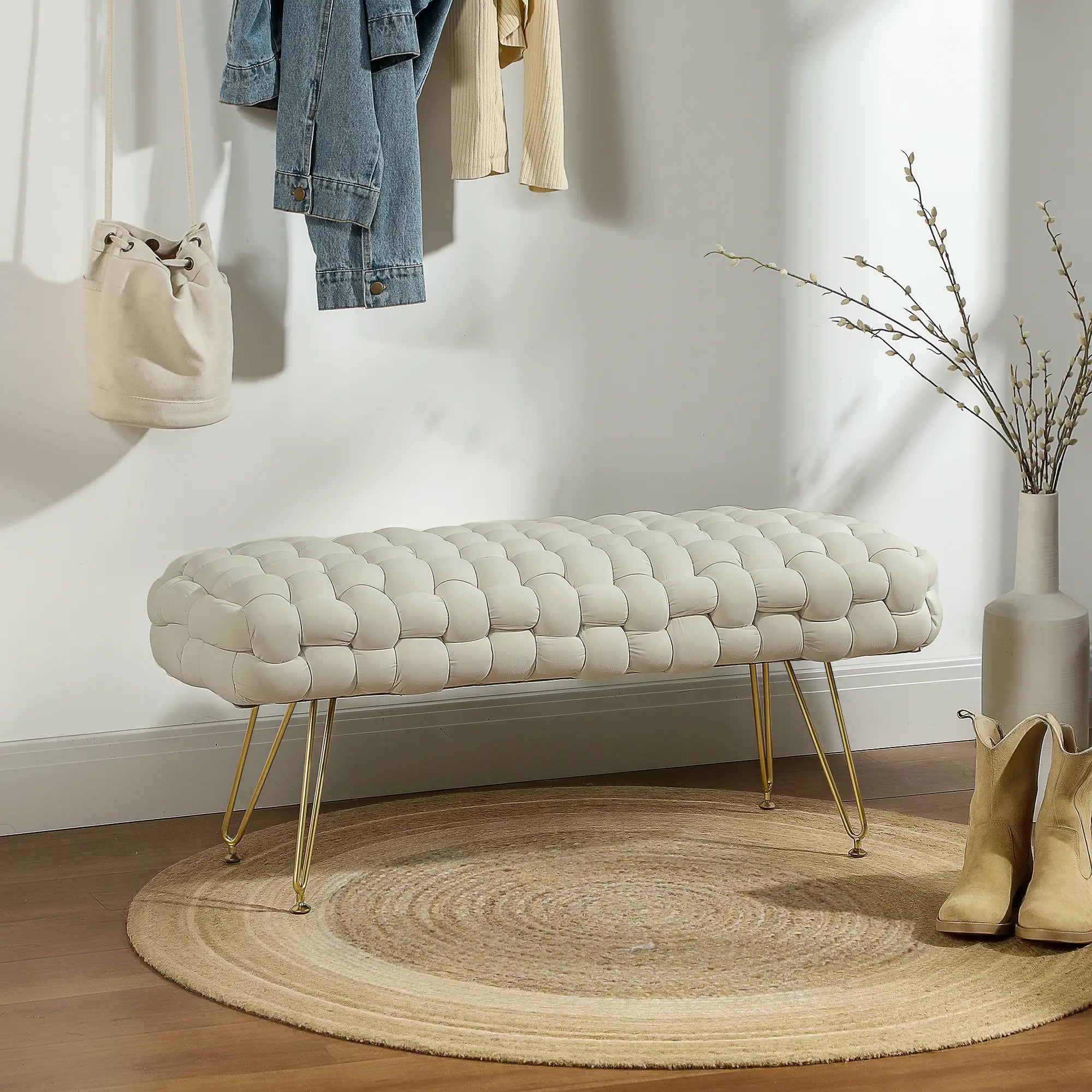 Velvet End of Bed Bench, 39