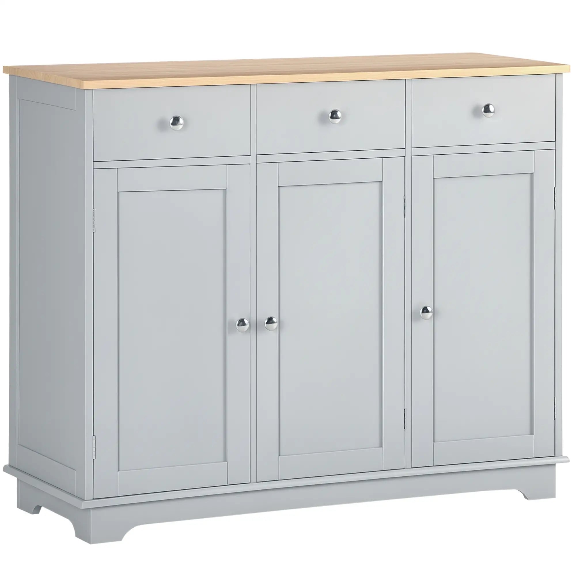 Modern Sideboard, Buffet Cabinet with Storage, Drawers, Adjustable Shelves, Grey Bar Cabinets Grey at Gallery Canada