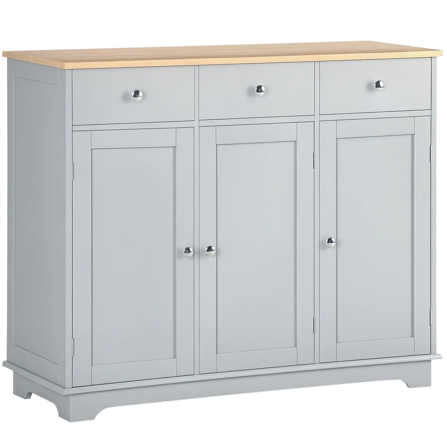 Modern Sideboard, Buffet Cabinet with Storage, Drawers, Adjustable Shelves, Grey Bar Cabinets Grey at Gallery Canada
