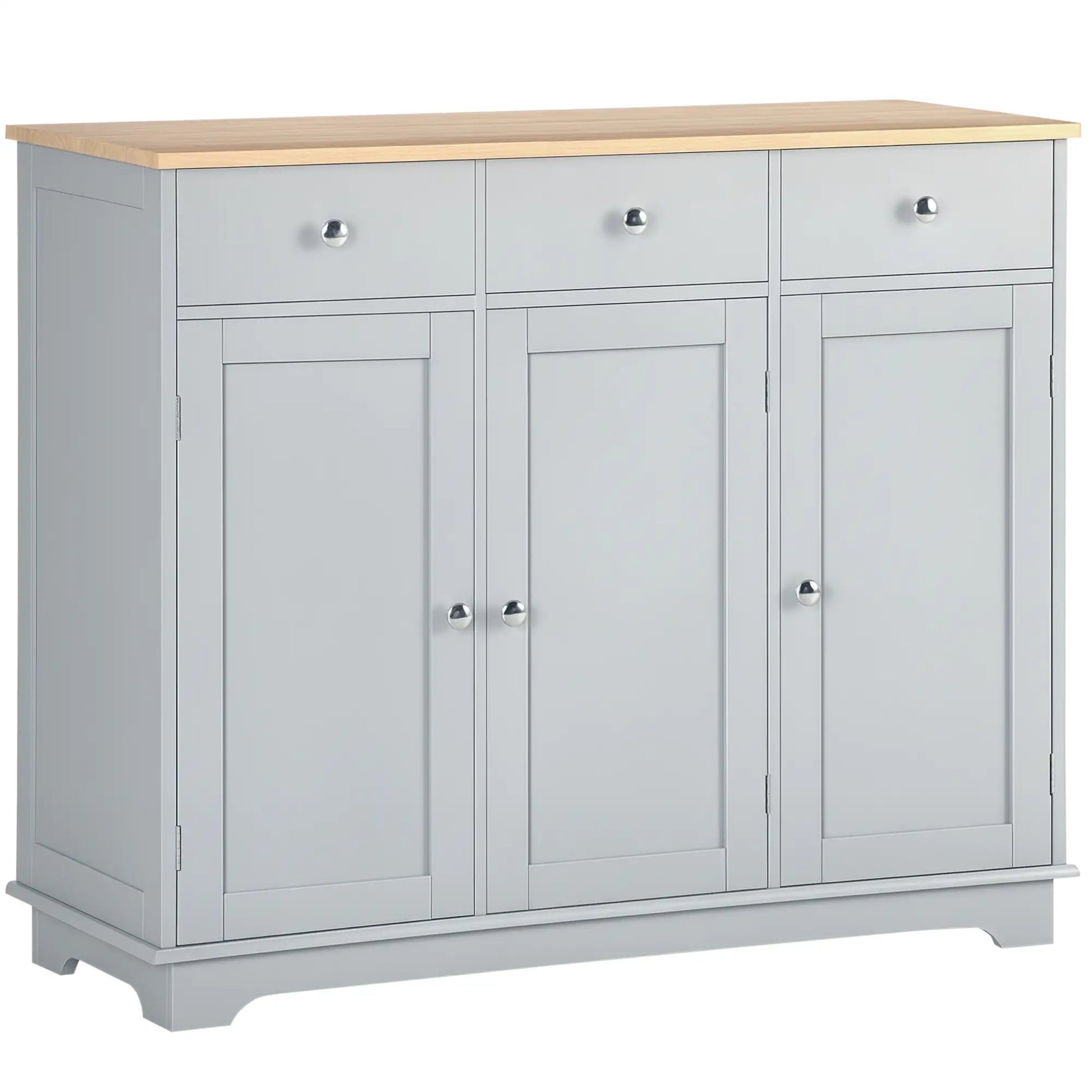 Modern Sideboard, Buffet Cabinet with Storage, Drawers, Adjustable Shelves, Grey Bar Cabinets Grey at Gallery Canada