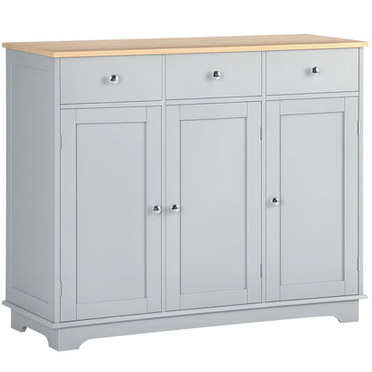 Modern Sideboard, Buffet Cabinet with Storage, Drawers, Adjustable Shelves, Grey Bar Cabinets Grey at Gallery Canada