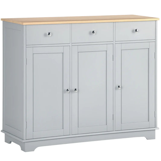 Modern Sideboard, Buffet Cabinet with Storage, Drawers, Adjustable Shelves, Grey Bar Cabinets Grey at Gallery Canada