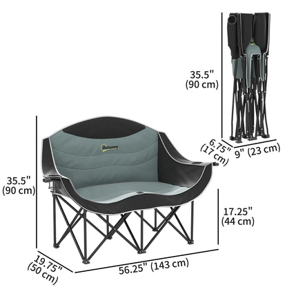 Double Camping Chair, Portable With Cup Holders, Carry Bag, 551 lbs, Black Picnic Tables & Camping Chairs at Gallery Canada