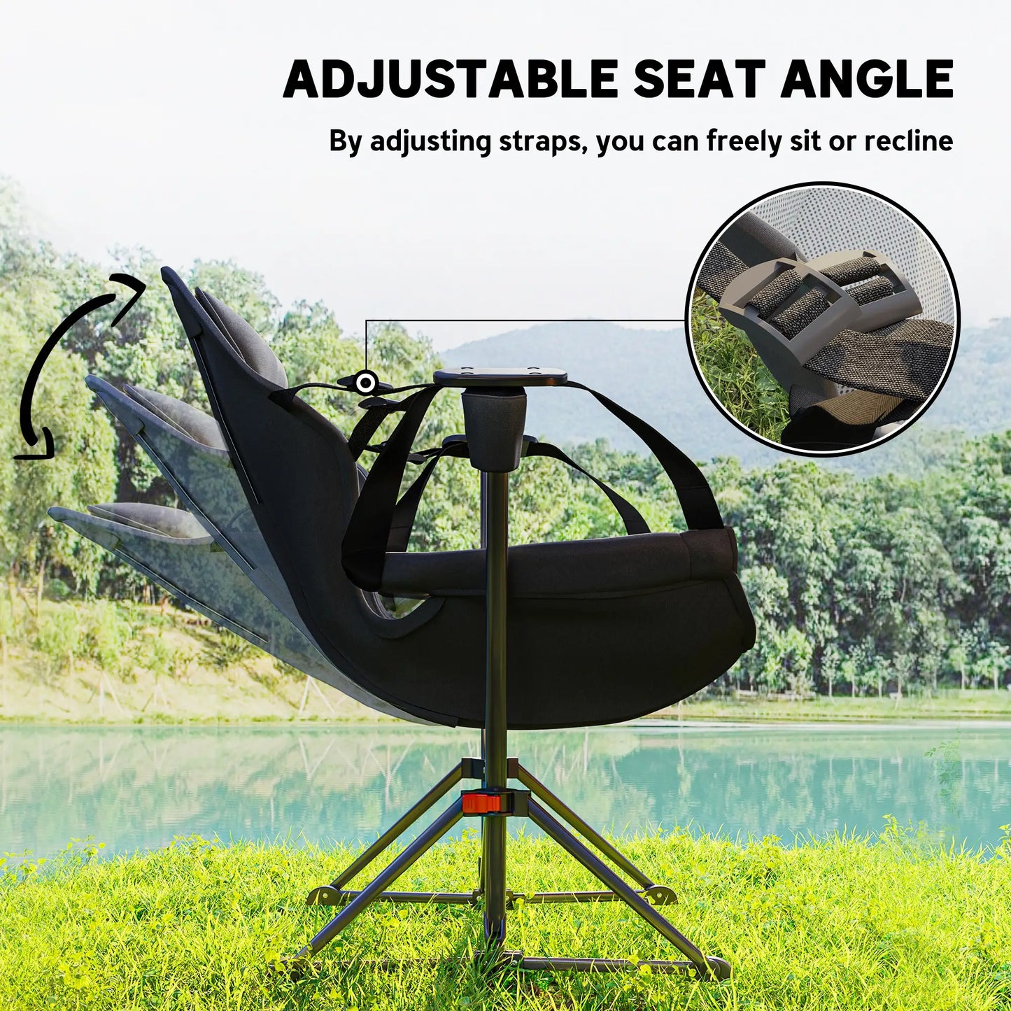 Hammock Camping Chair Set of 2, Adjustable Back, Cup Holder, Padded Seat Picnic Tables & Camping Chairs at Gallery Canada