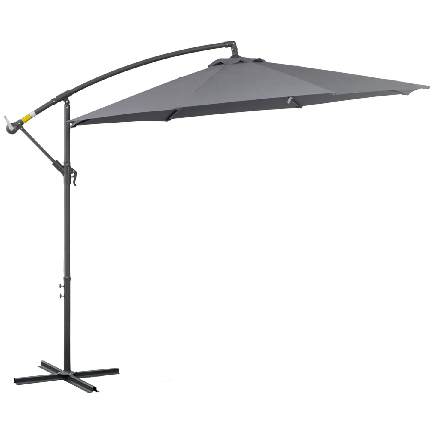 10ft Offset Patio Umbrella with Base, Crank, Grey Cantilever Umbrellas at Gallery Canada