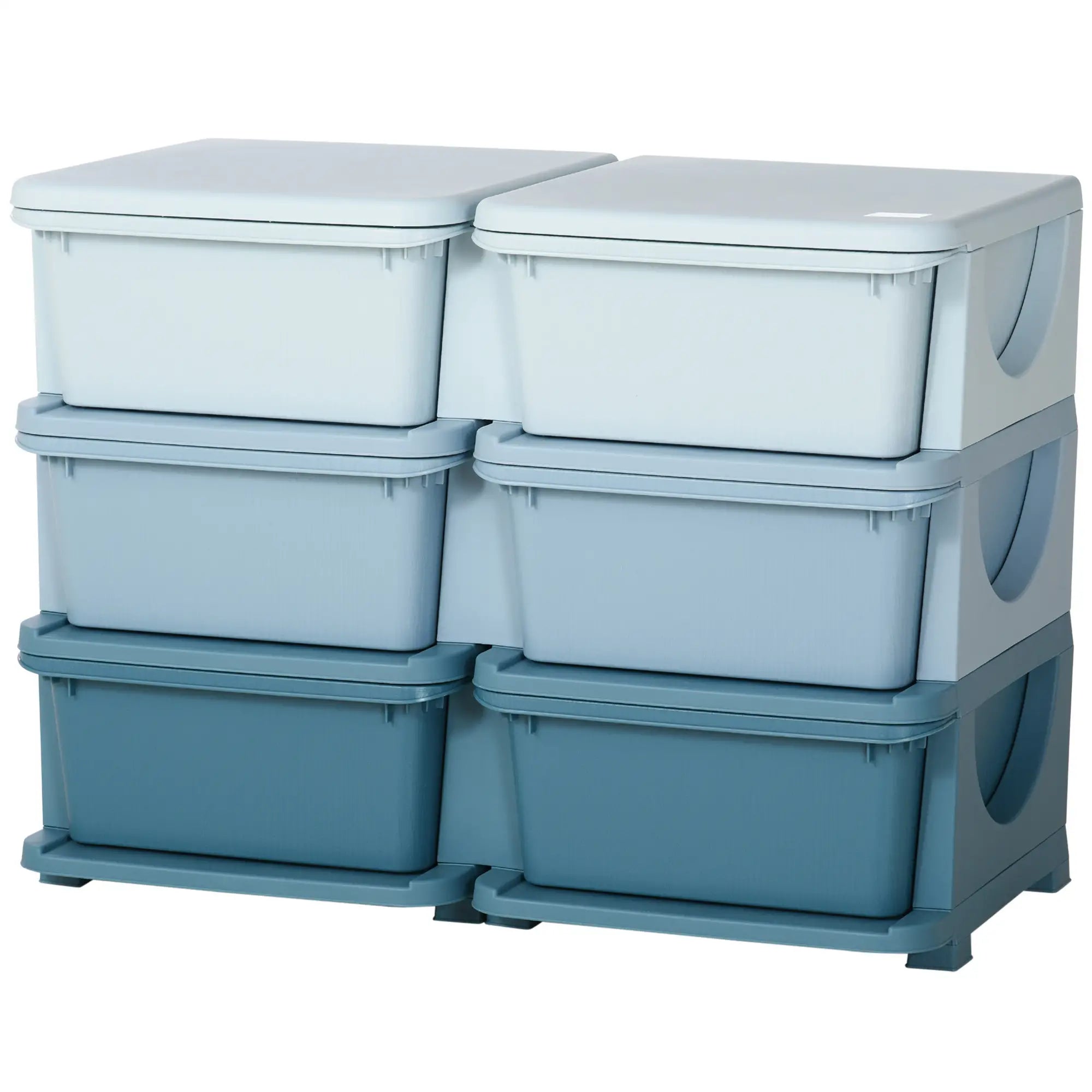 3 Tier Kids Toy Organizer, 6 Plastic Drawers, Blue Baby & Kids Storage Blue at Gallery Canada