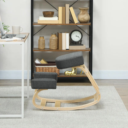 Ergonomic Kneeling Chair, Wood Kneel Stool, Thick Pads, Dark Grey Office Chairs at Gallery Canada