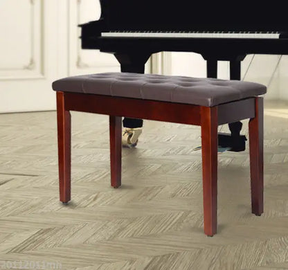 Faux Leather Padded Piano Bench, Double, Music Storage, Brown Piano Benches at Gallery Canada